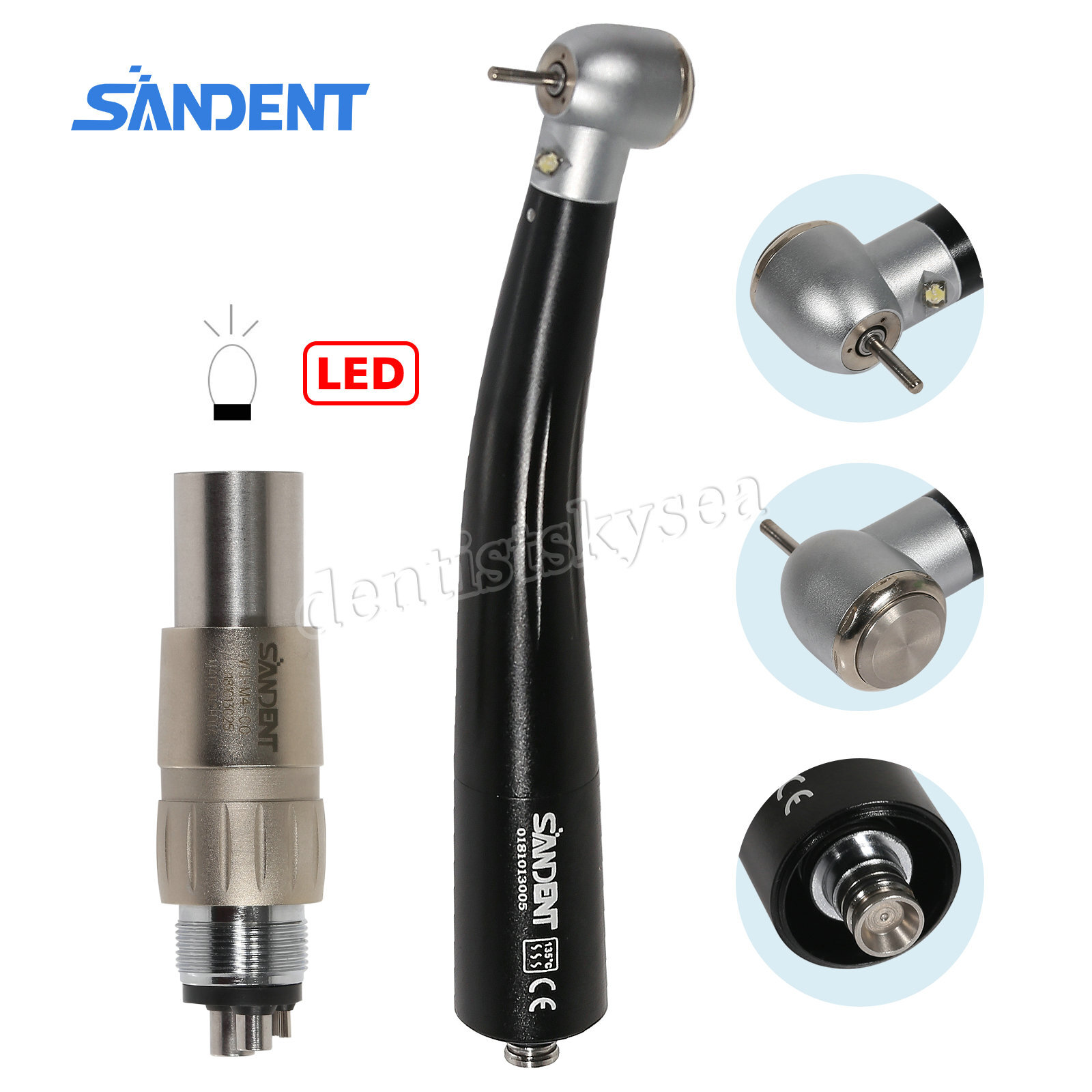 Dental LED E-generator internal triple spray Handpiece Fit NSK 4H Quick Coupler