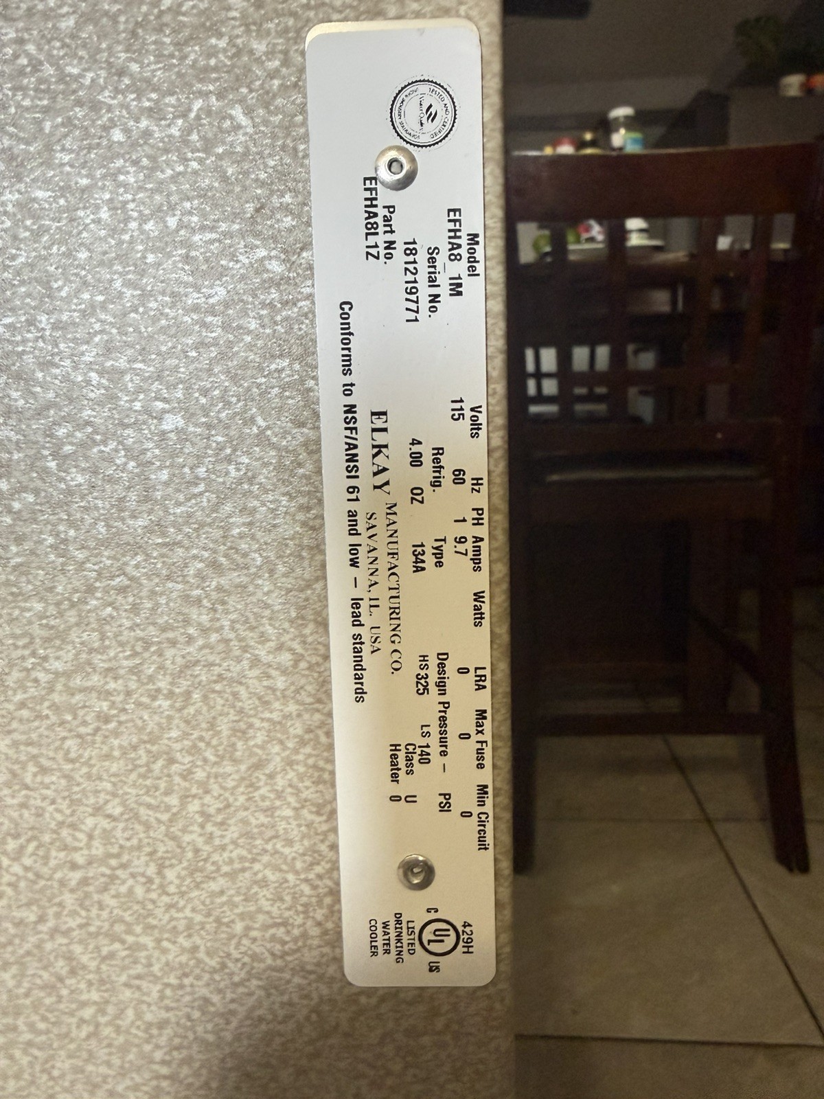 Elkay EFHA8L1Z 7.6 GPH Floor Mount with hot water tap open box never used