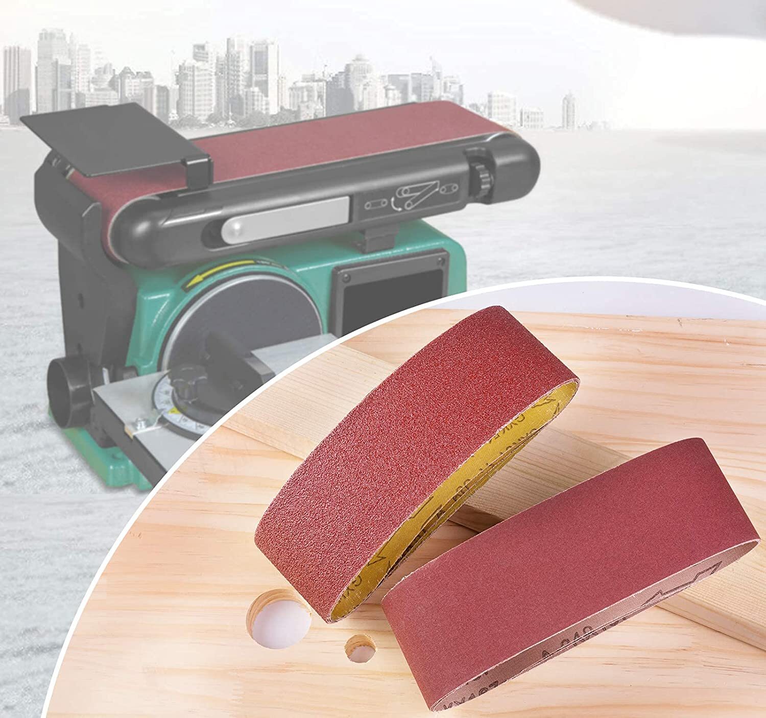 40PCS Belt Sander Sandpaper 3×21 Sanding Belts 40 60 80 120 150 240 400 Grit US