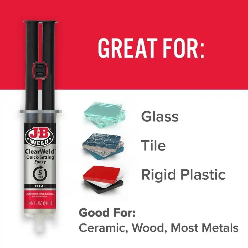 J-B Weld 50114H ClearWeld 0.47 oz. QUICK SET Epoxy Syringe High Strength 5 min
