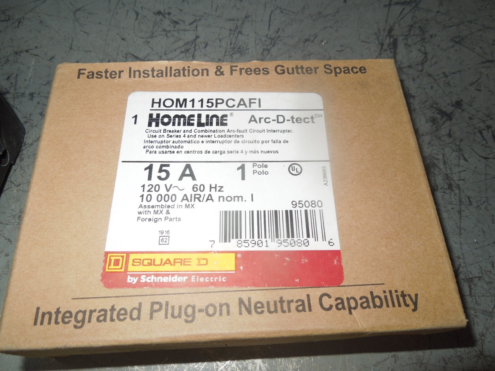 Square D HOM115PCAFI 15A 1P 120V Circuit Breaker and Combination Arc-Fault New
