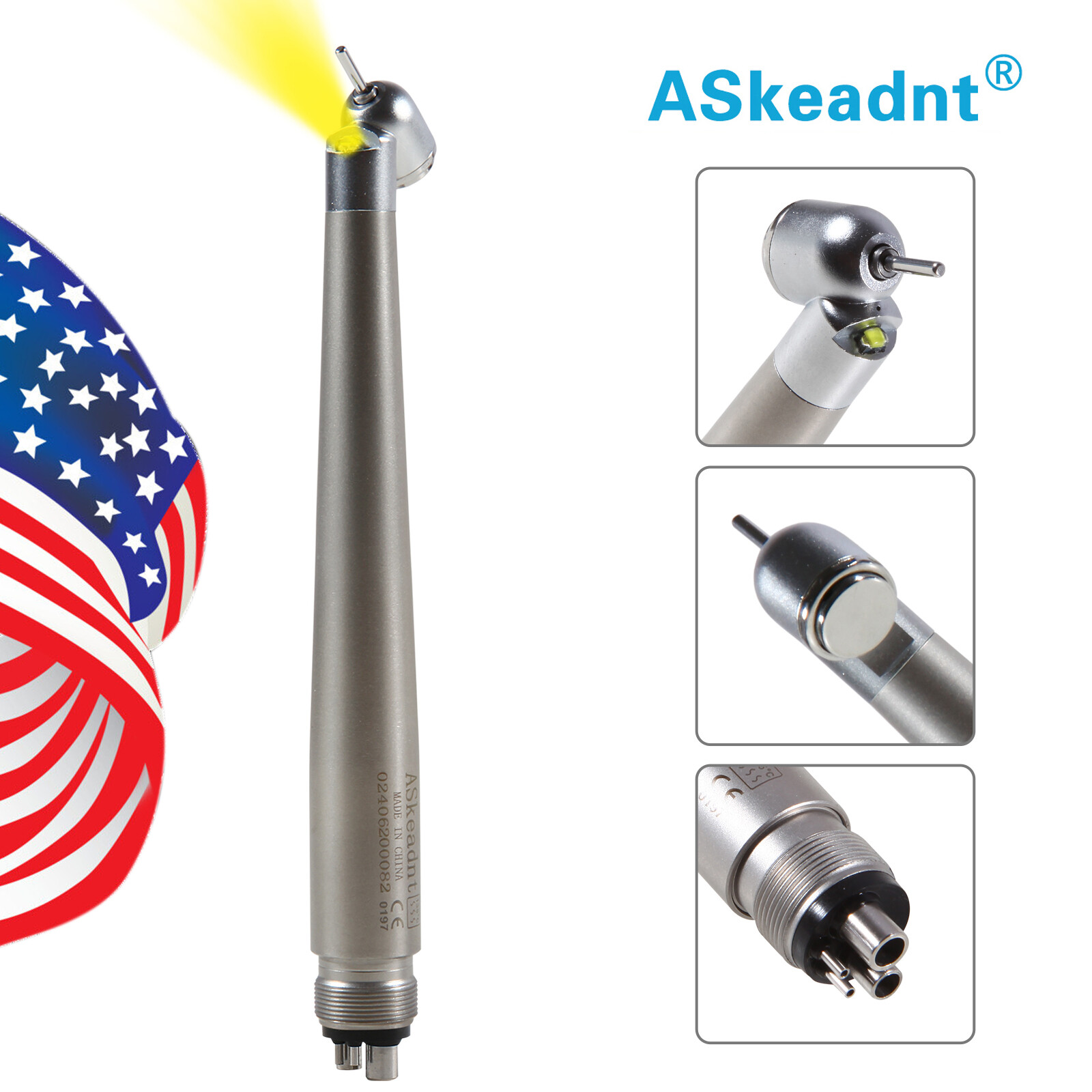 NSK Style Dental Surgical Handpiece 45 Degree High Speed 4 H E-generator LED sa