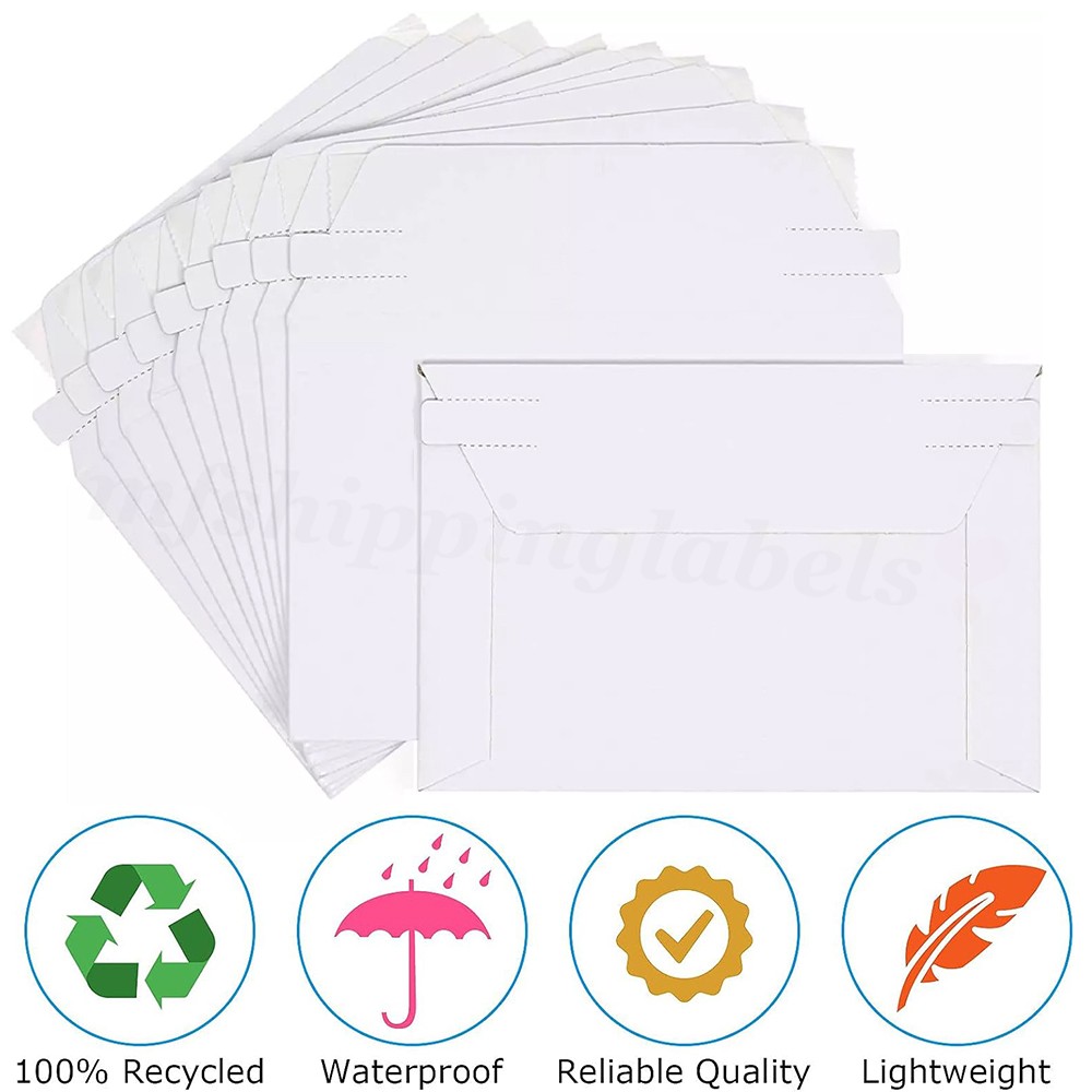 6.5 x 4.5 RIGID FLATS CARDBOARD ENVELOPE MAILERS DOCUMENT PHOTO SHIPPING WHITE