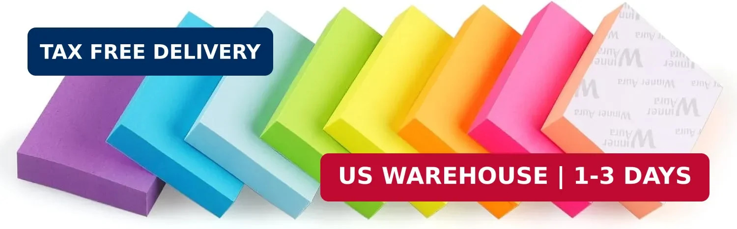 Winner Aura Sticky Notes 1.5×2 inch Bright Colors Self-Stick Pads 8 Pads/Pack 10