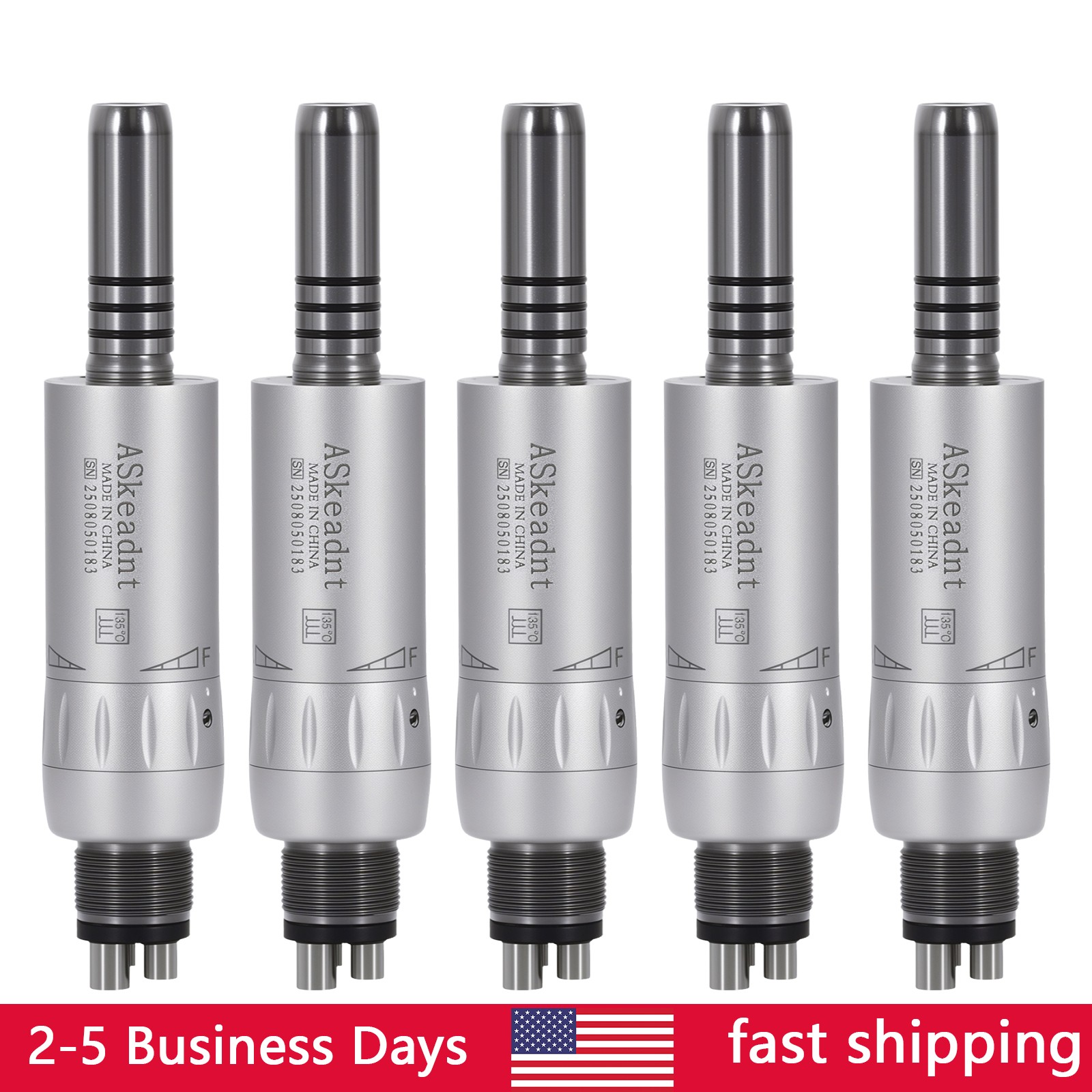 1-10*ASkeadnt Dental Low Speed E-type Air Motor Handpiece 4 Hole Inner channel