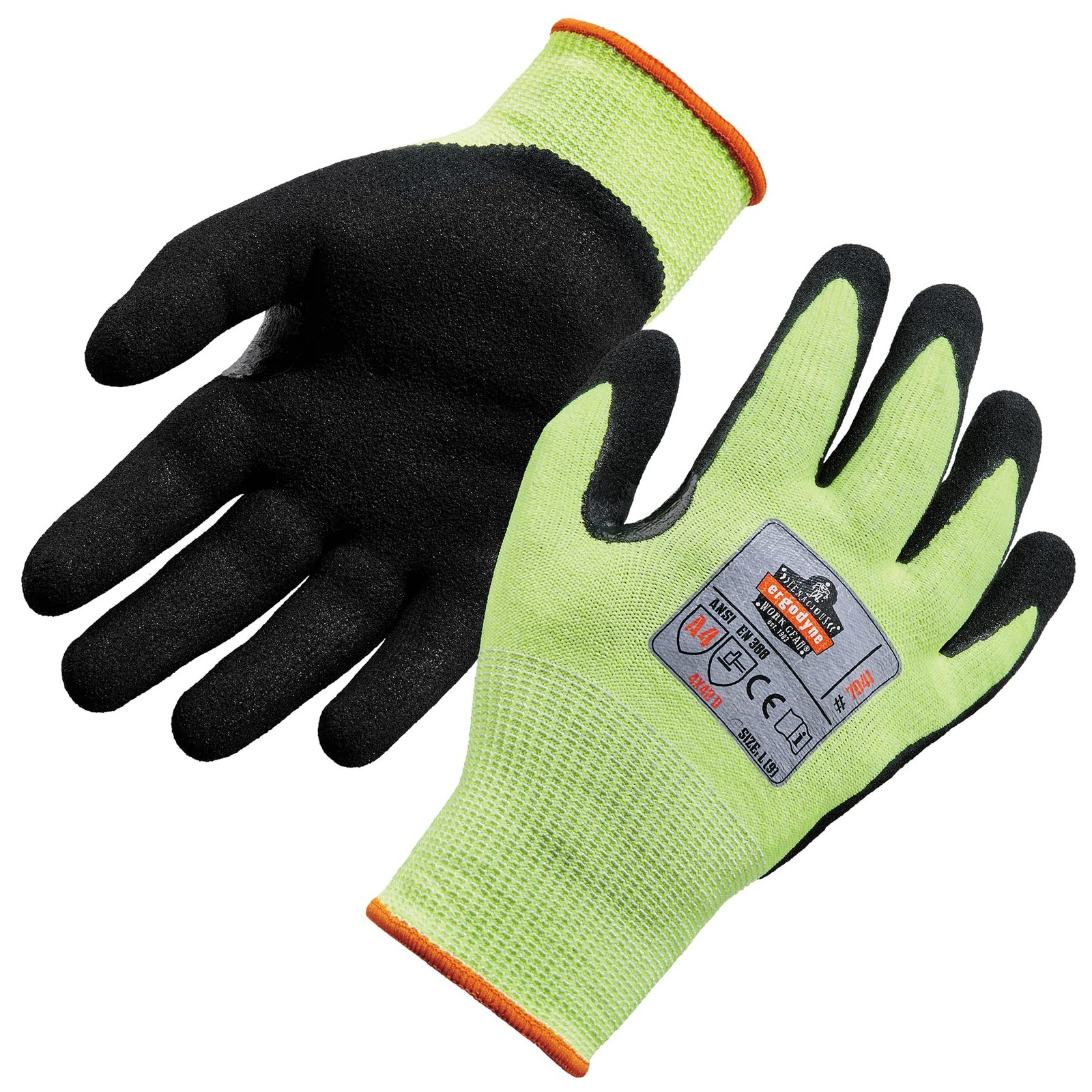unisex adult Nitrile-coated ANSI A4 Nitrile Coated CR Gloves, Lime, Medium US