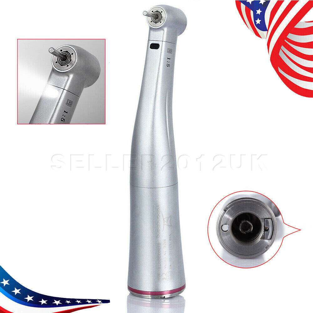 Dental 1:5 Increasing LED Fiber Optic Contra Angle Red Ring Fits NSK Ti Max Z95L