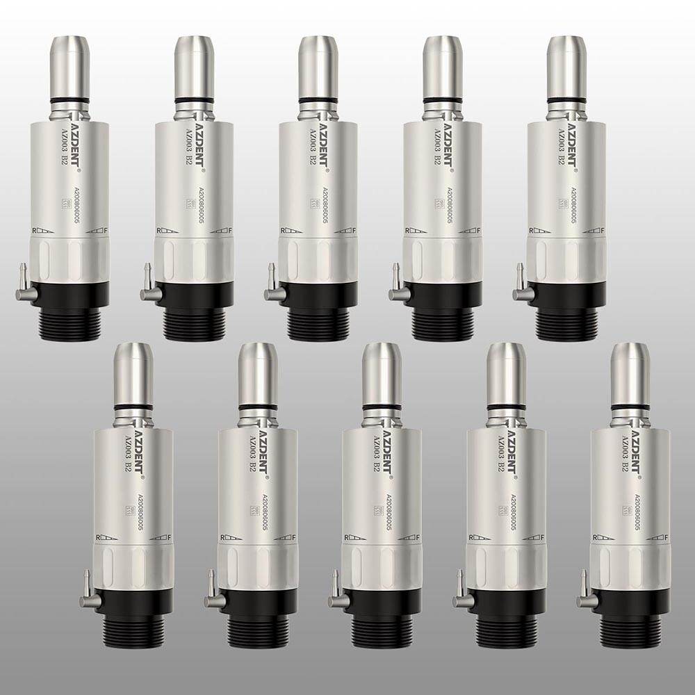 AZDENT Dental 1:1 Direct Drive Low Speed Air Motor Turbine Handpiece 2 Holes