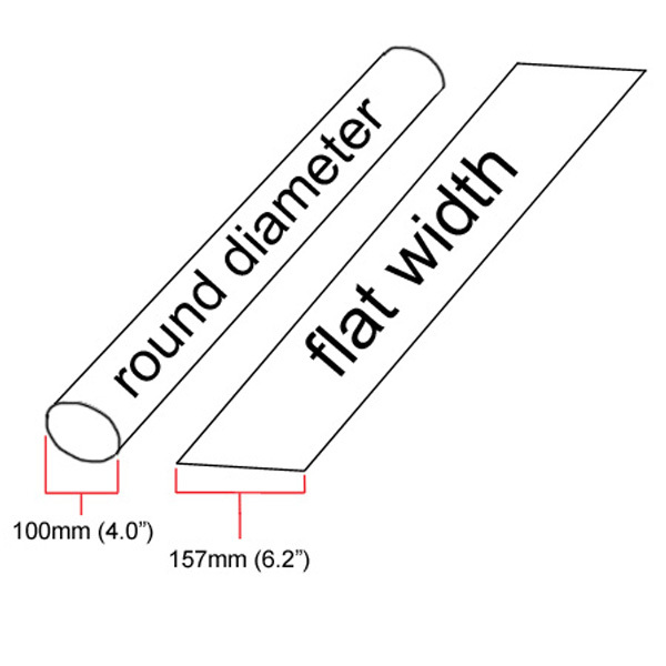 4″ ID Black Heat Shrink Tube 2:1 ratio 4.0″ wrap (8 inches) foot/ft/to 100mm
