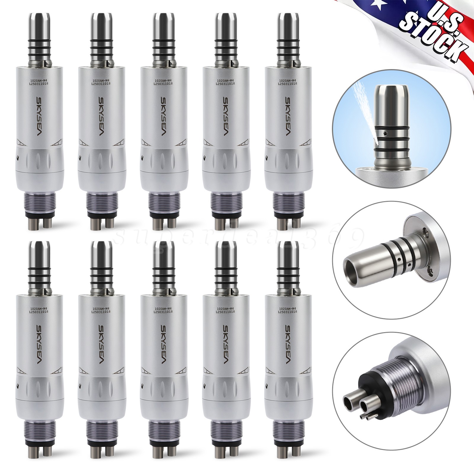 1-10*SKYSEA Dental Low Speed Handpiece Internal E-TYPE Air Motor 4 Hole fit KAVO