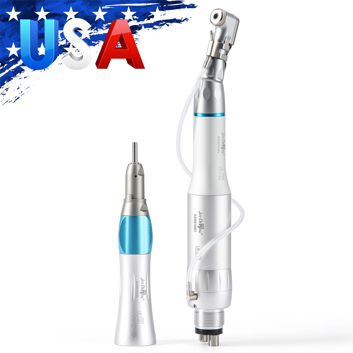 Dental Low Speed Straight Handpiece Kit Latch Contra Angle Air Motor 2/4 Holes