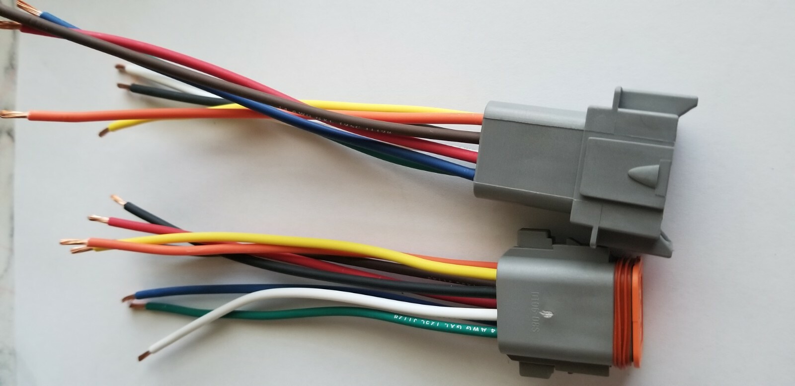 6″ Gray Assembled Deutsch 2,3,4,6,8,12 Pin,14 AWG or 16 AWG