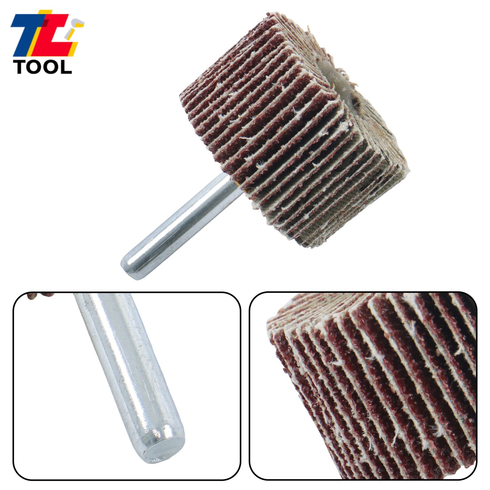 1-1/2″ x 1″ x 1/4″ Aluminum Oxide Shank Mounted Flap Wheels 60 Grit – 5 Pack