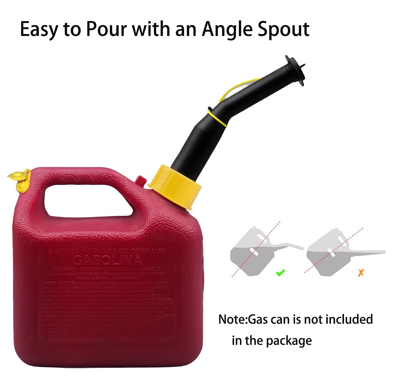 Gas Can Spout Replacement Universal Kit Leakproof Angle Nozzles Gasket Filter…