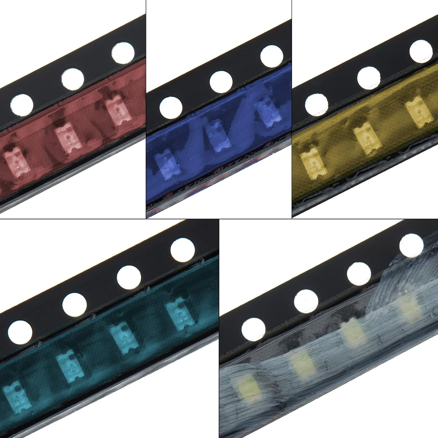 100Pcs 5 Types Colors 0805 Red Yellow Blue Green White SMD LED Diode Lights Chip