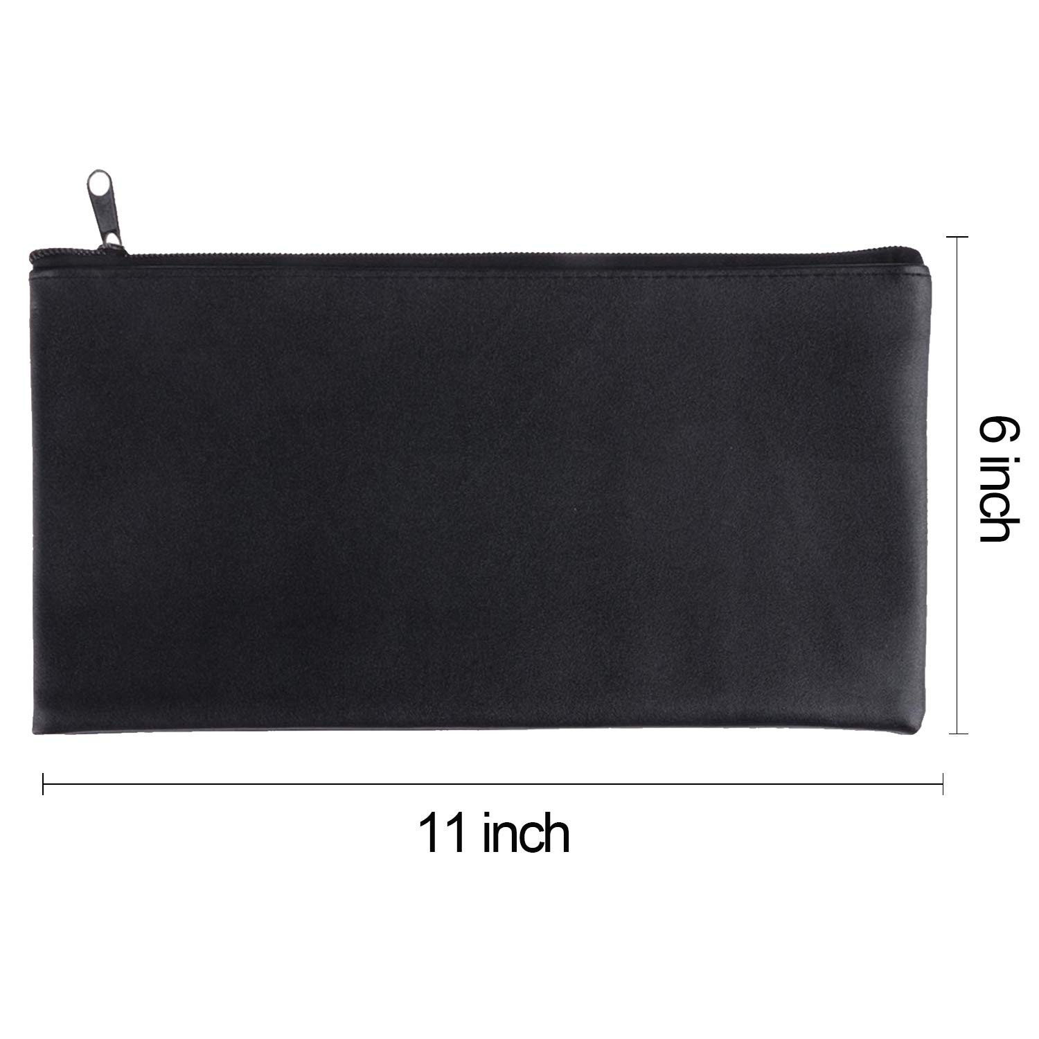 Zipper Bank Bags, 4 Pack Money Pouch PU Leather Cash and Coin Large, Colorful