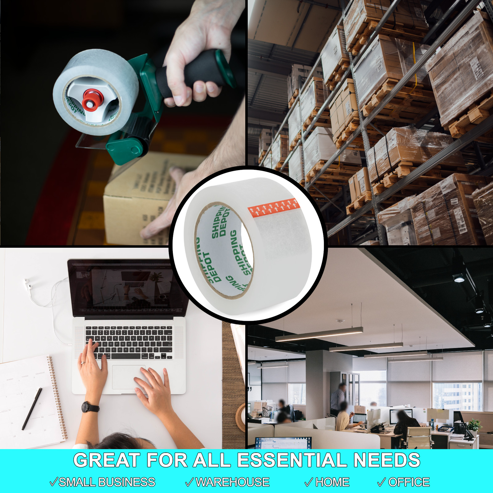 2″ or 3″ x 110yds Packing Tape – Thickness 1.6 Mil Or 2 Mil – Clear Box Tape
