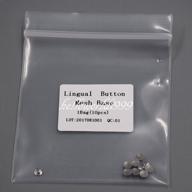 100 Pcs/10packs Dental Orthodontic Lingual Buttons Bondable Round Base Mesh