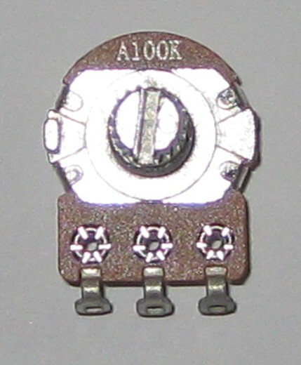 Audio (A) Taper 100k Ohm Potentiometer – 6mm (1/4″) Shaft – 1/8 Watt 100000 Ohm