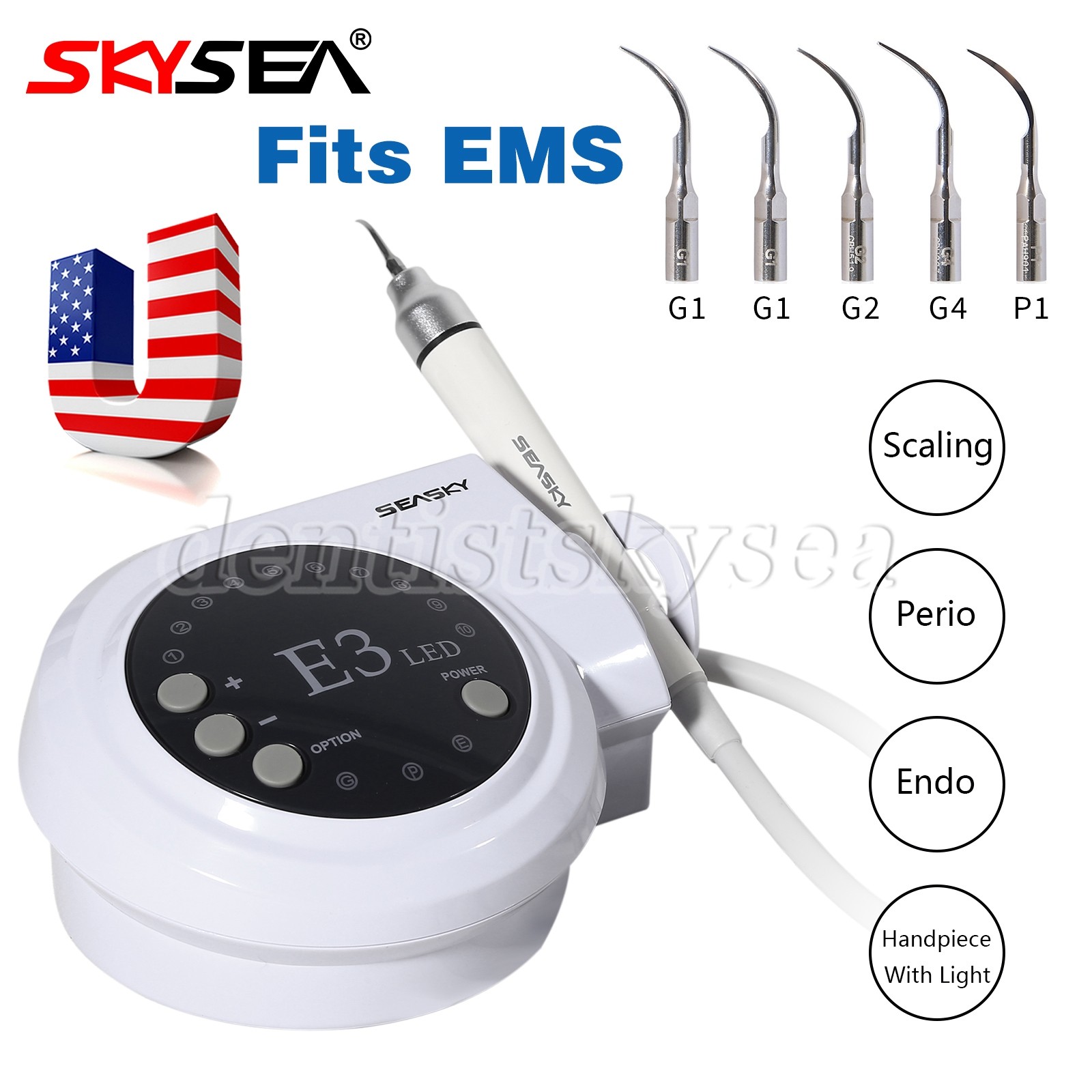 Dental Digital Control Ultrasonic Scaler with LED Detachable Handpiece VRN-A8