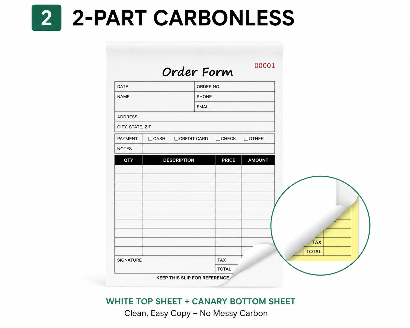 10 Pack Carbonless Sales Order Book, 2-Part Receipt Pads, 500 Invoices 5.5″x8.3″
