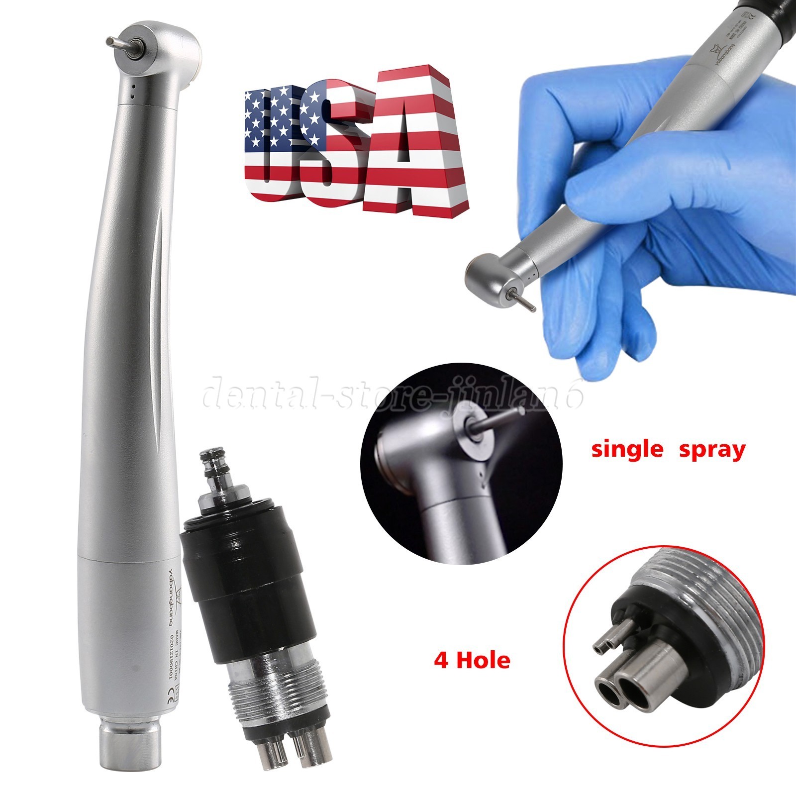 10 Pcs NSK Style Dental High Speed Turbine Handpiece+4 Hole Quick Coupling YBNK4