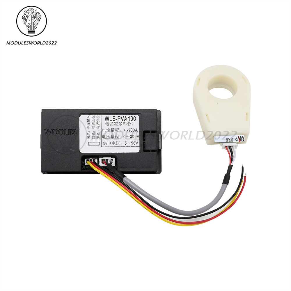 DC 300V 50/100/200/400A LCD Hall Coulomb Voltage Current Battery Power Meter