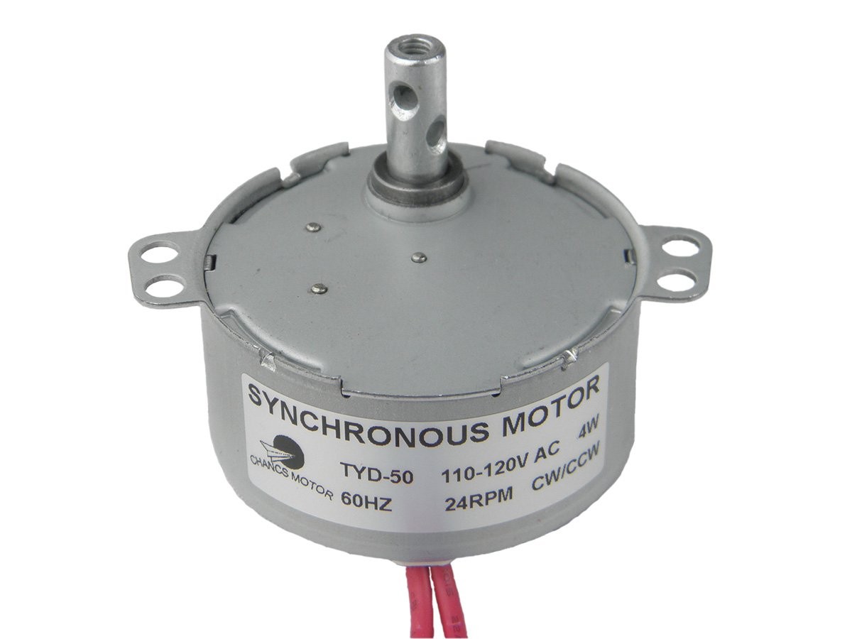 TYD50 Synchronous Synchro Gear Motor 110V AC 24RPM CW/CCW 4W 1.2Kg.cm