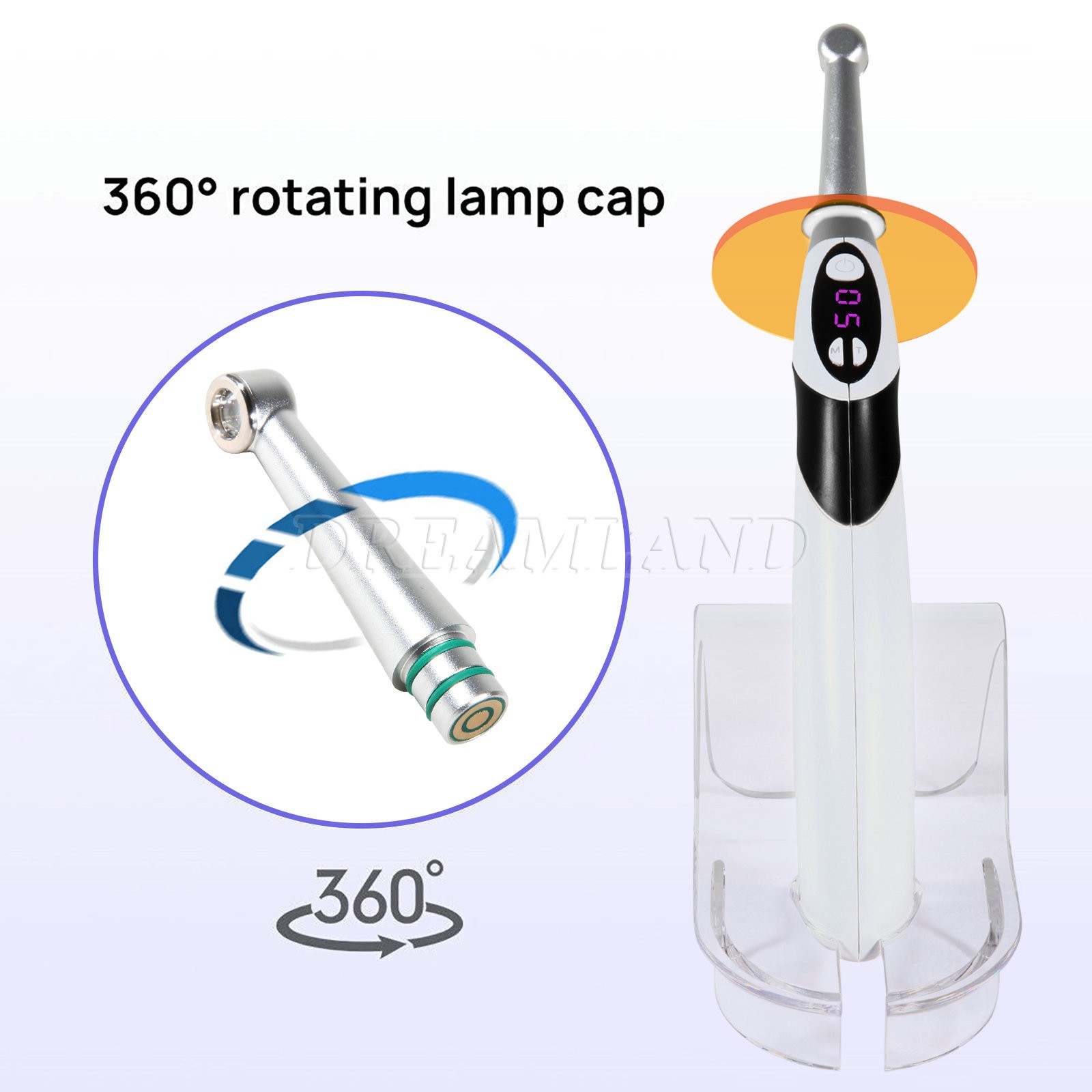 NEW 1S LED Dental Curing Light Lamp Cordless metal head 2300mw/cm2 black