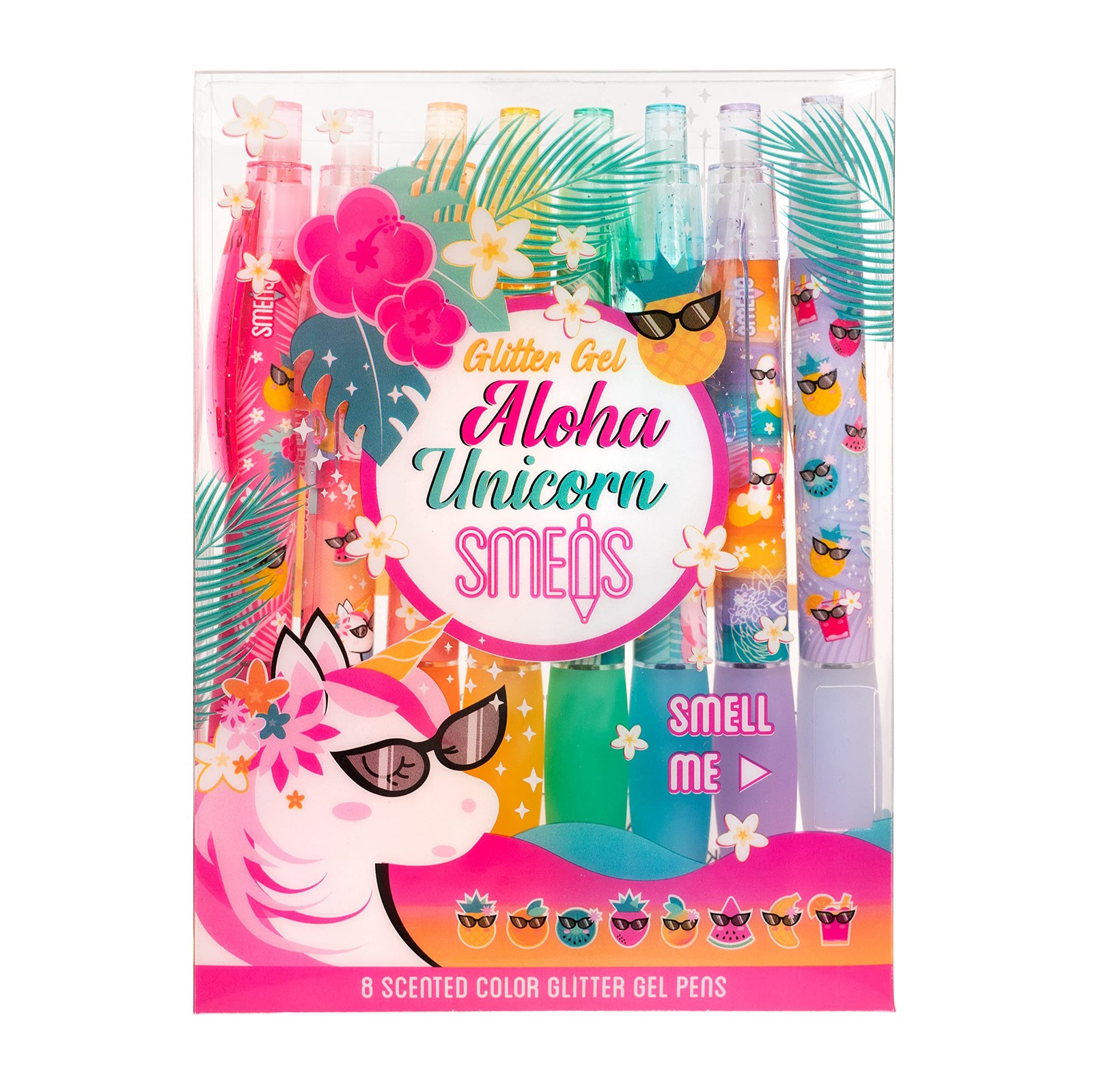 Glitter Gel Smens (Aloha Unicorn) – 8 Count (Pack of 1), Aloha (8 Count)