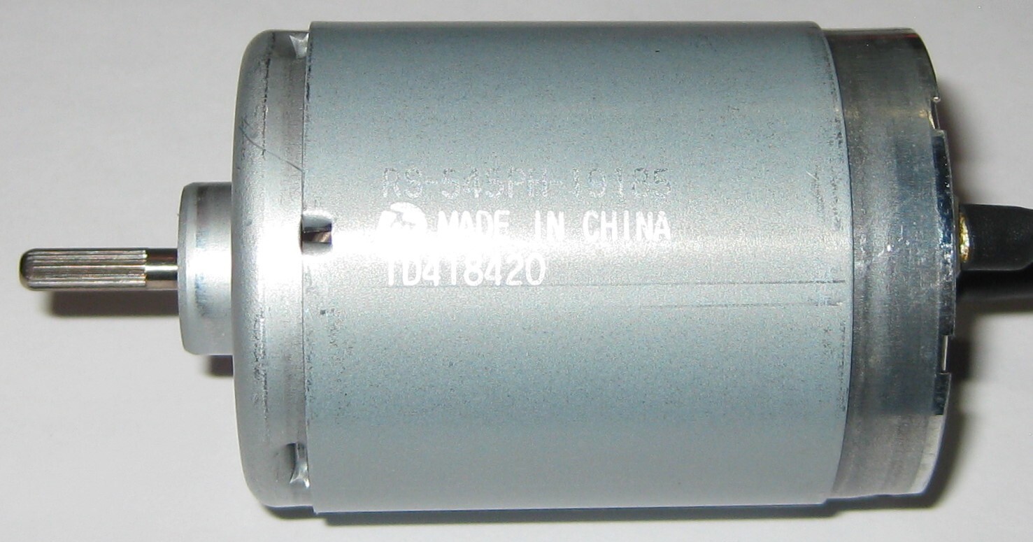 12 V DC – 1,750 RPM – Slow Speed Electric Motor w/ Cable + 3.17mm Knurled Shaft