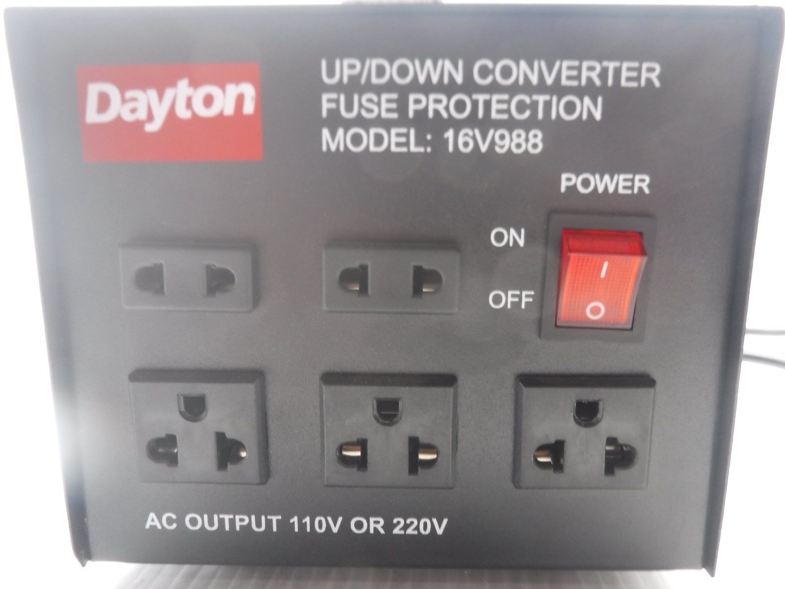 Dayton 16V988 UP/Down Converter Fuse Protection AC Output 110V Or 220V