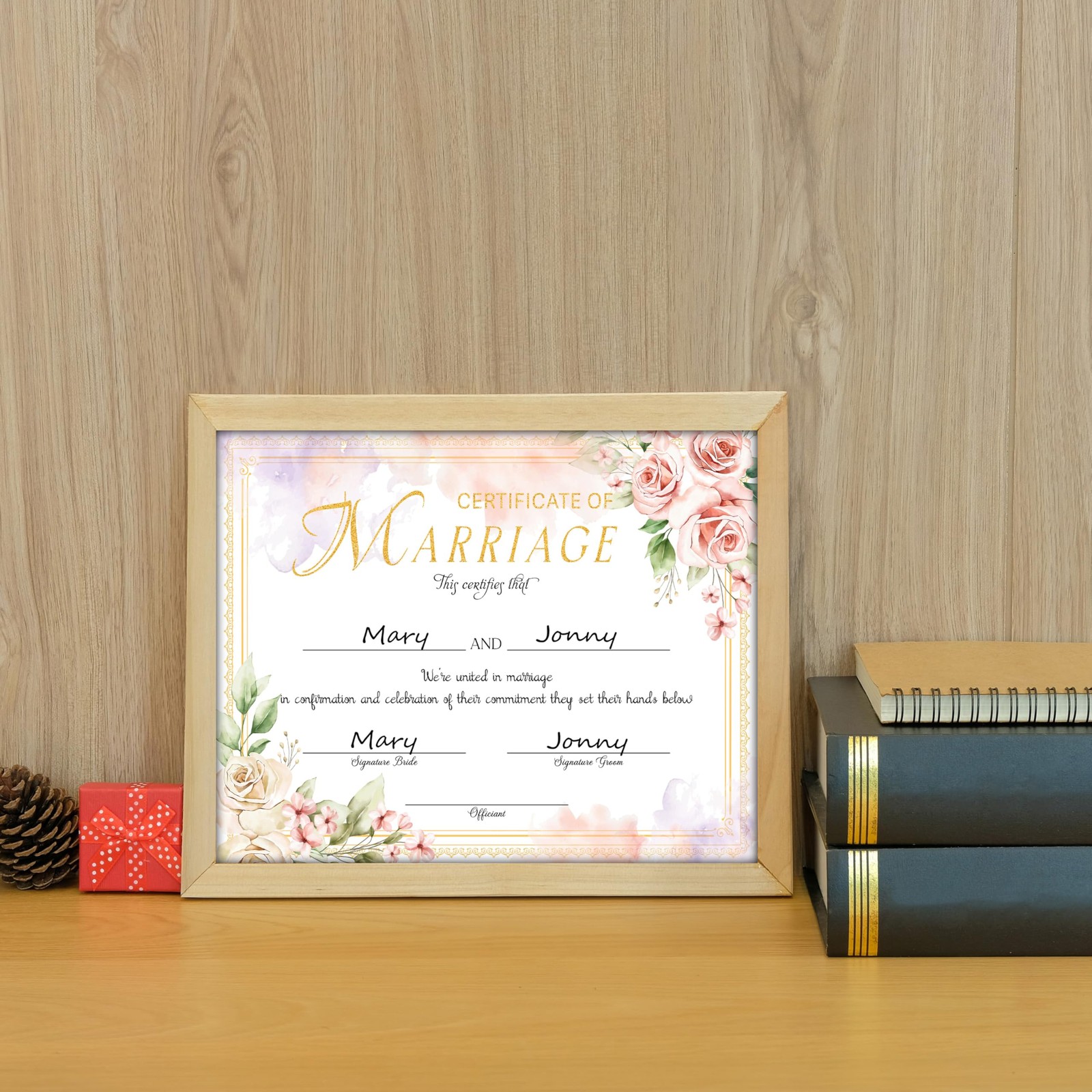 Floral Marriage Certificates, Wedding Certificate for Wedding Ceremony Propos