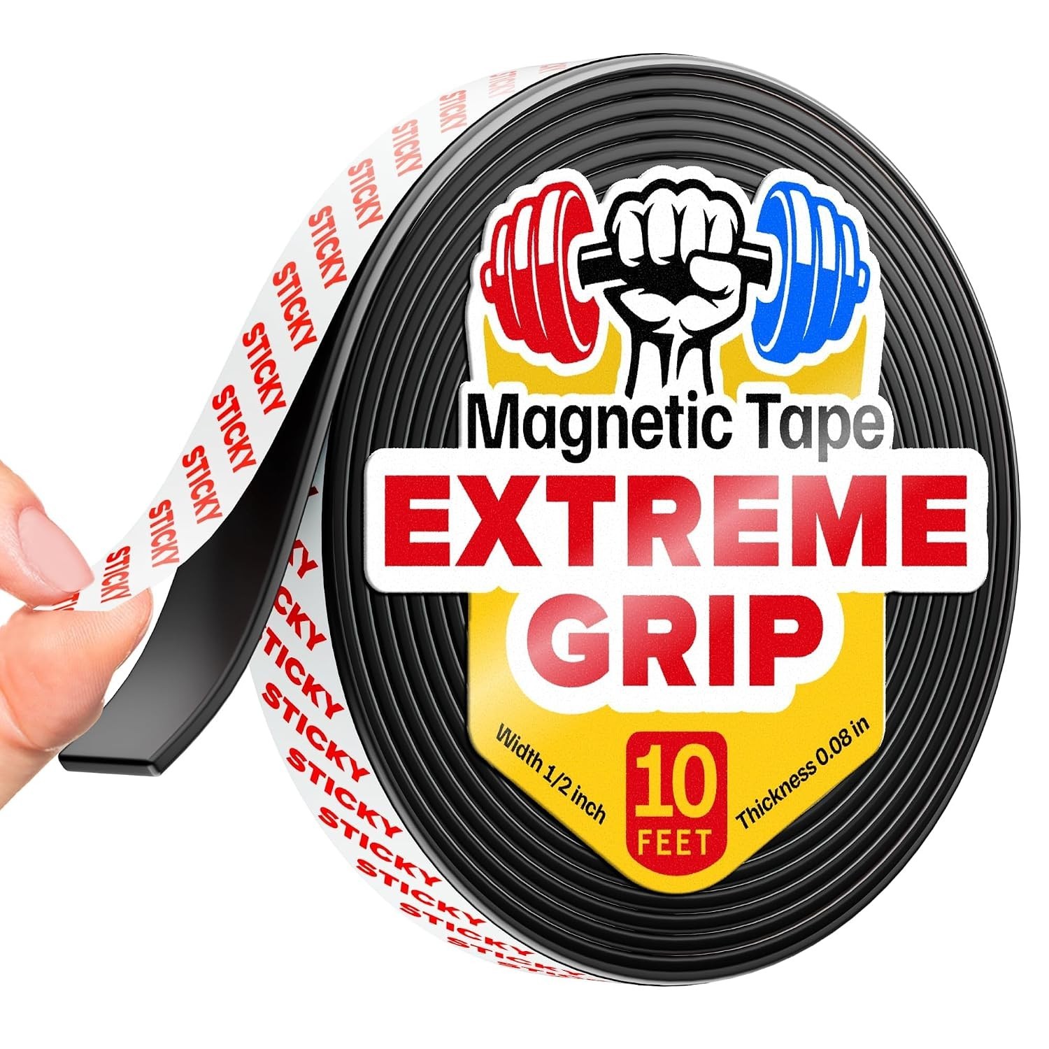 Magnetic Tape 10FT x 1/2in Strong Adhesive Strip DIY Craft Roll