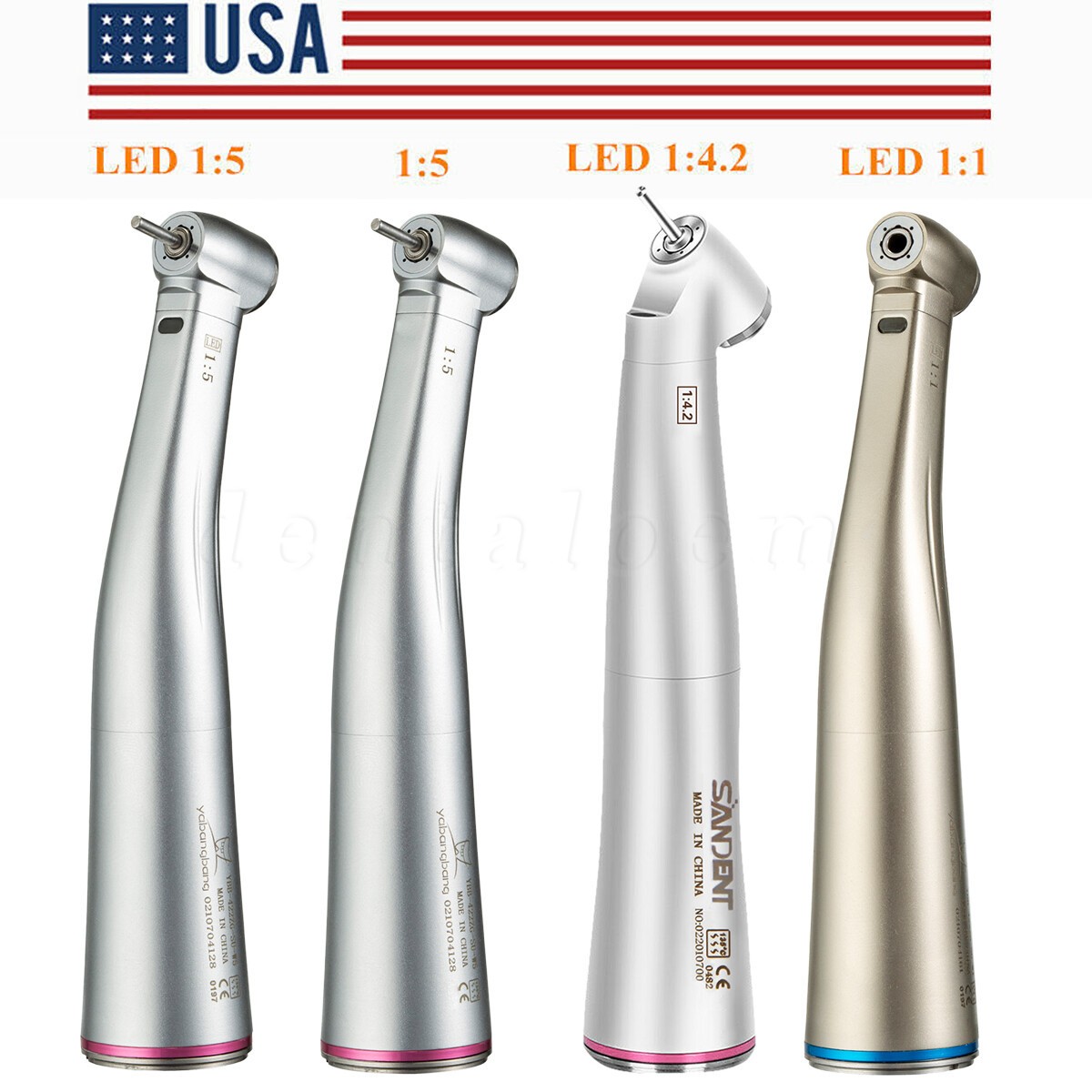 Dental 1:5 Increasing Contra Angle (LED) Handpiece Fit NSK Electric Motor /1:4.2