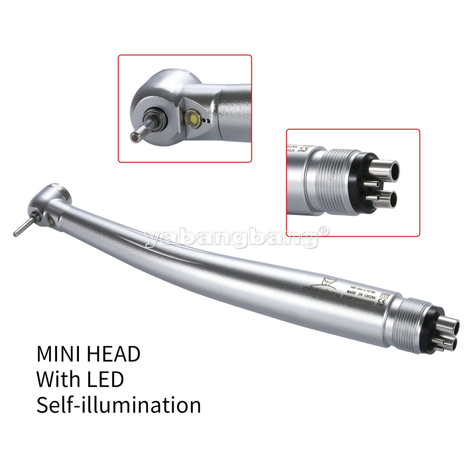 Dental High Speed Handpiece Mini LED Fiber Optic Small Head Air Turbine 4H USA