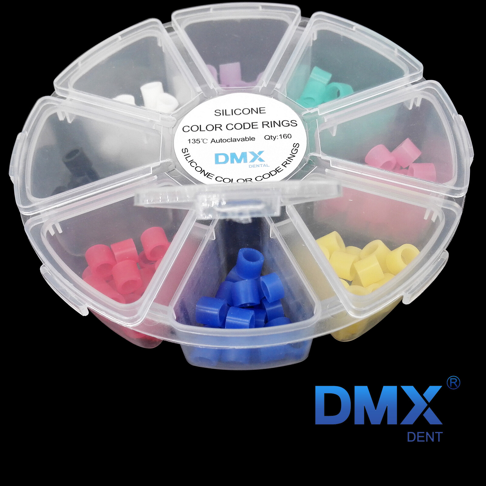 160Pc Dental Silicone Instrument Code Rings Autoclavable 135ºC 8 Color Hygienist