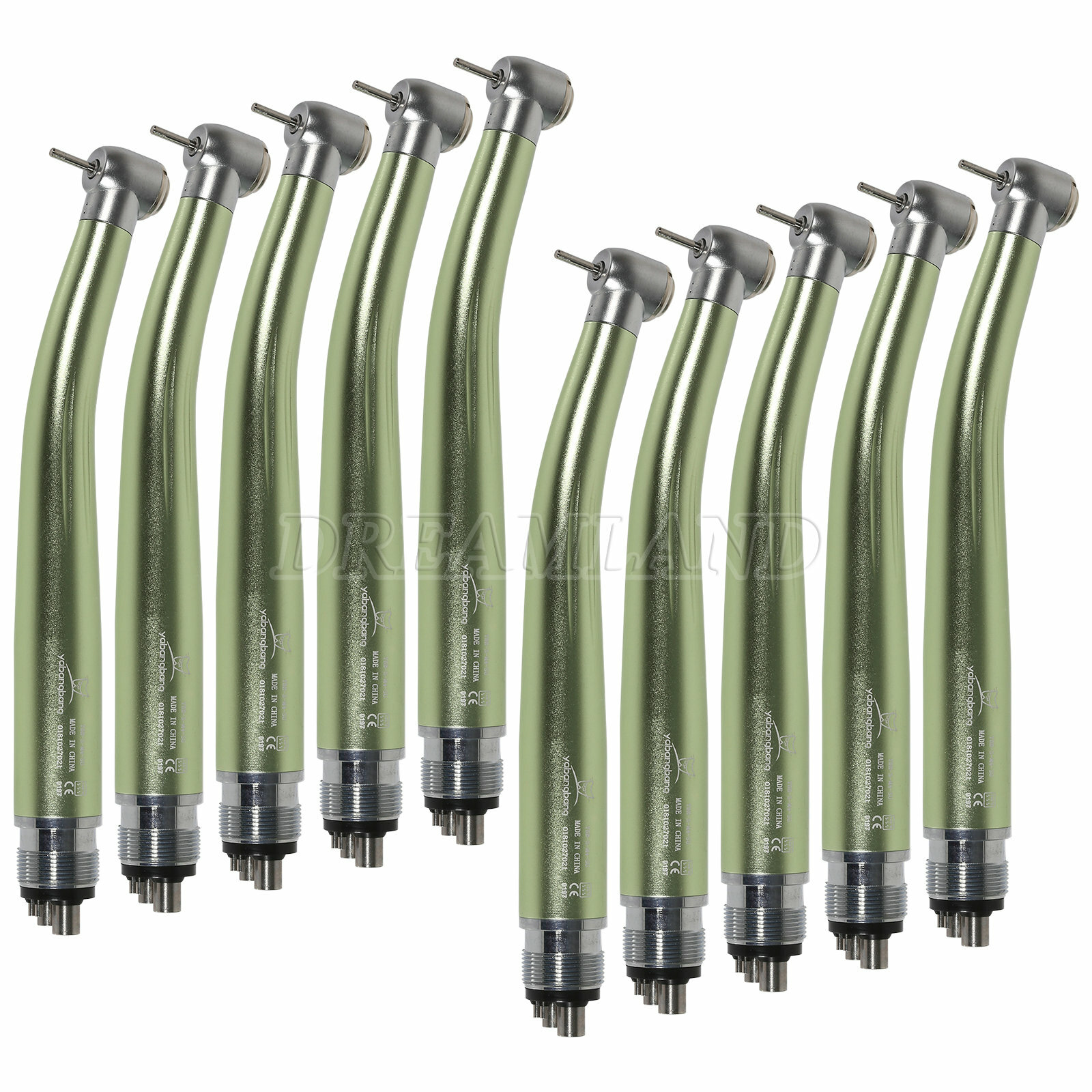 1-10* Dental High Speed Handpiece 4Holes Turbine Standard Head fit NSK Green