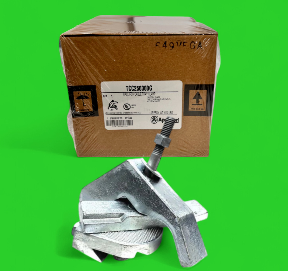 APPPLETON TCC-250300G 2-1/2” RIGID DOUBLE CONDUIT CABLE TRAY CLAMP