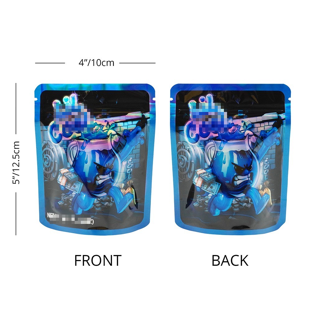 3.5g Mixed Resealable Zip Seal Mylar Bags Smell Proof Food Candy Bags 100pcs