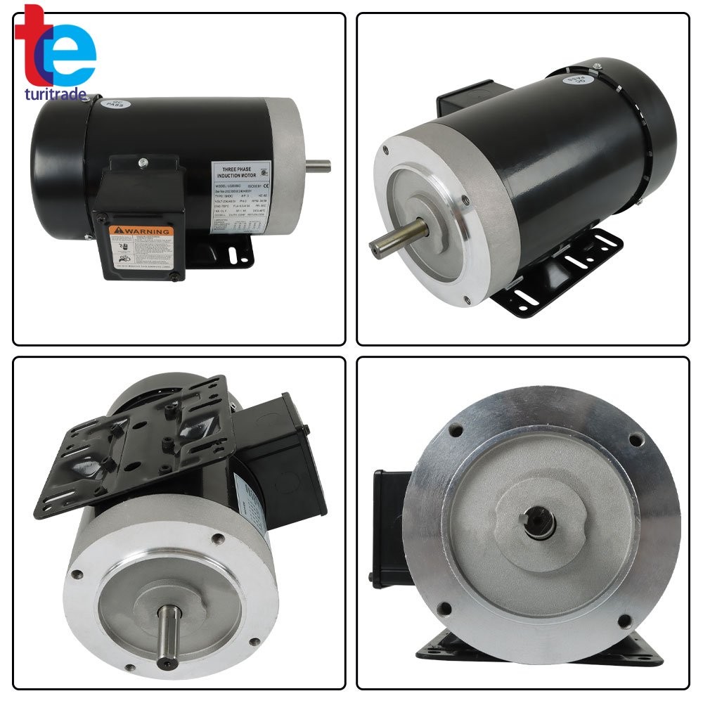 3 HP General Purpose Electric Motor 3 Phase 56C Frame 3450 RPM TEFC 230/460V