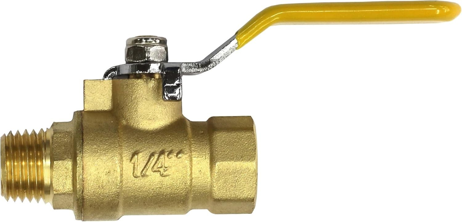 Lead-Free Brass 1/4″ In-Line Ball Shut Off Valve for Air, Water, Oil
