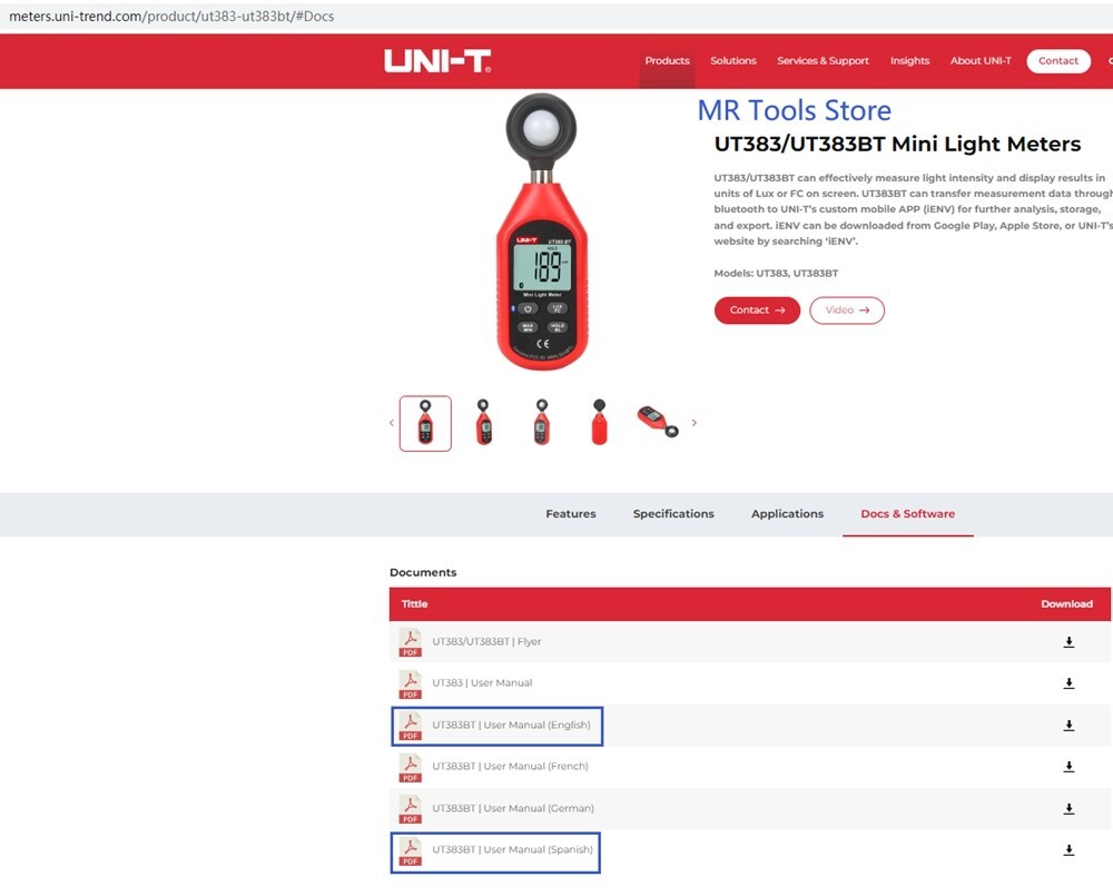 UNI-T Digital Bluetooth Sound Level Meter Decibel Noise Tester 30-130dB UT353BT