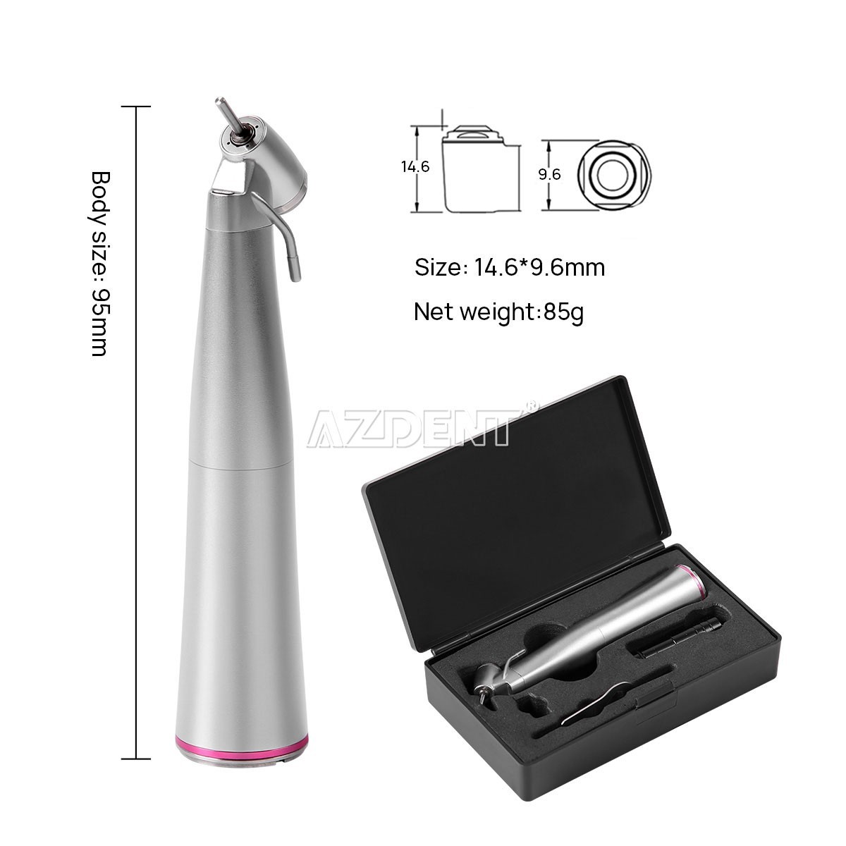 Dental Optic Fiber LED 1:4.2 Increasing Handpiece 45°Angle Head External Channel
