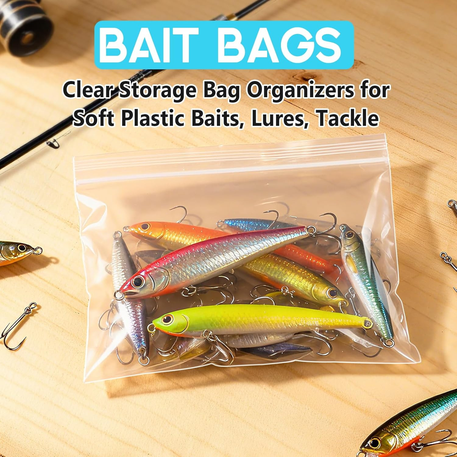 6″ X 4″ Zip Bags, 4 Mil Heavy Duty Bait Bags Clear Plastic Zipper Lock Sleeves,