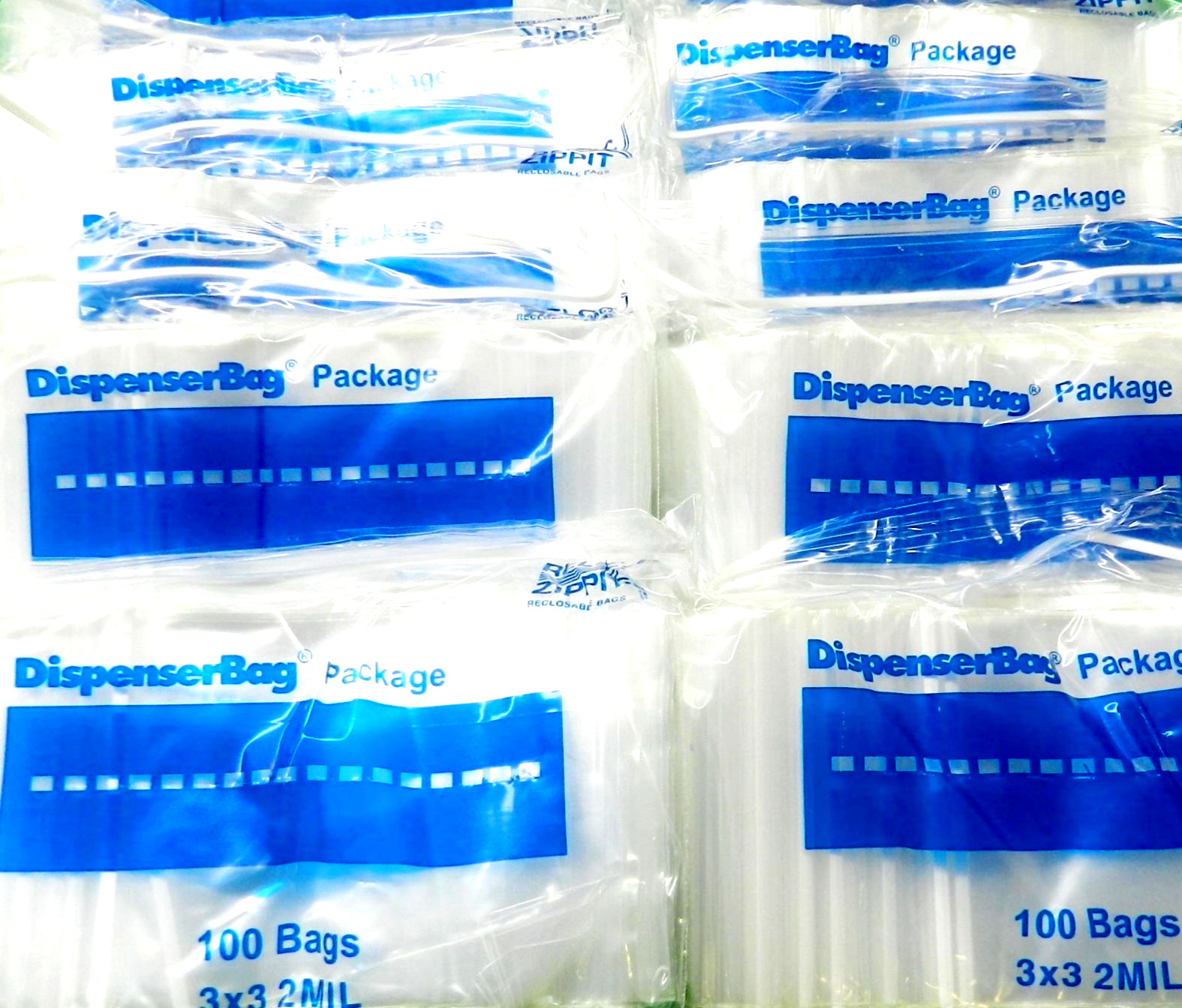 5000 Reloc Zippit Bags 3″x3″ Clear 2mil Poly Reclosable Baggies Reasealable Bag