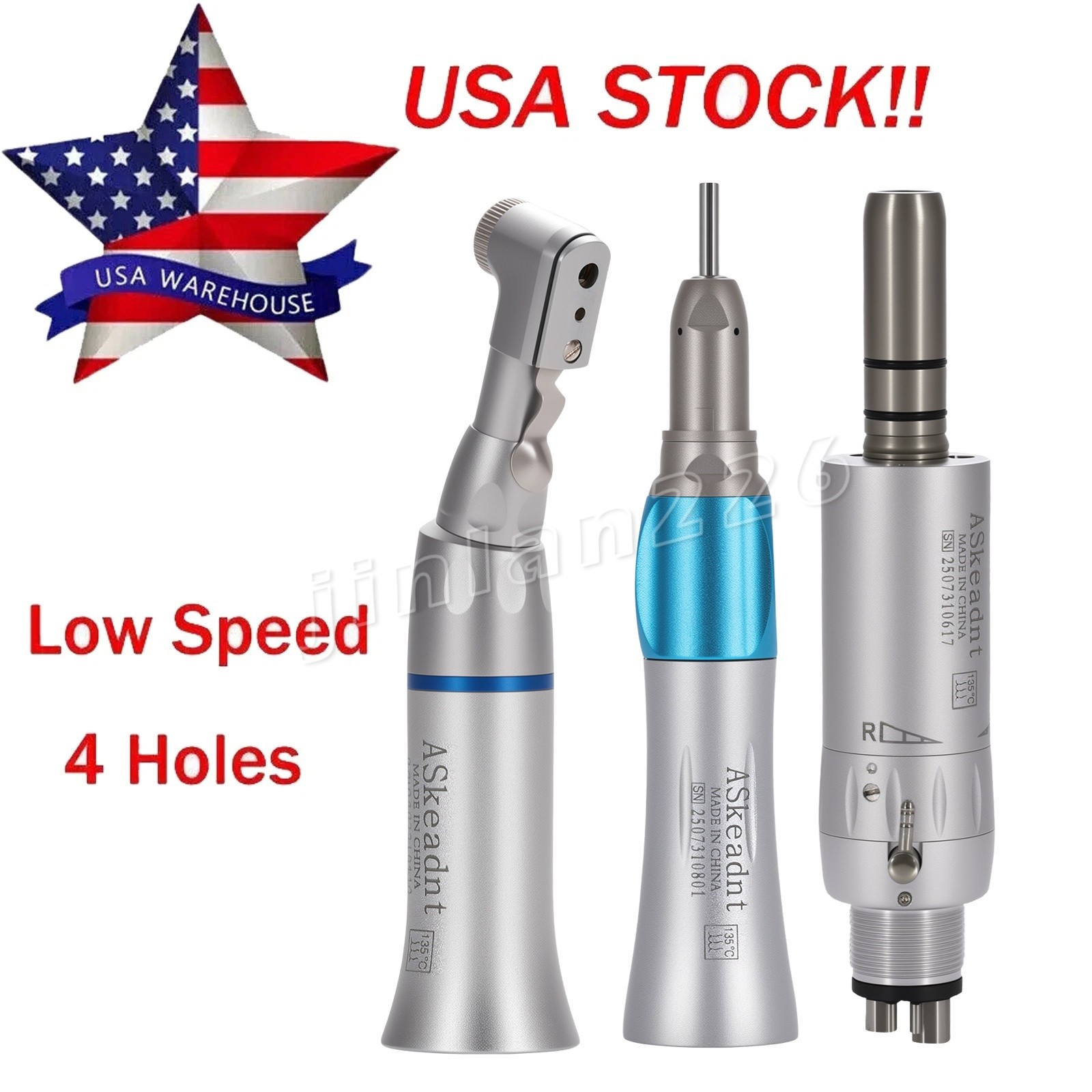 NSK Style Dental Slow Low Speed Handpiece Straight Contra Angle Air Motor 4/2H