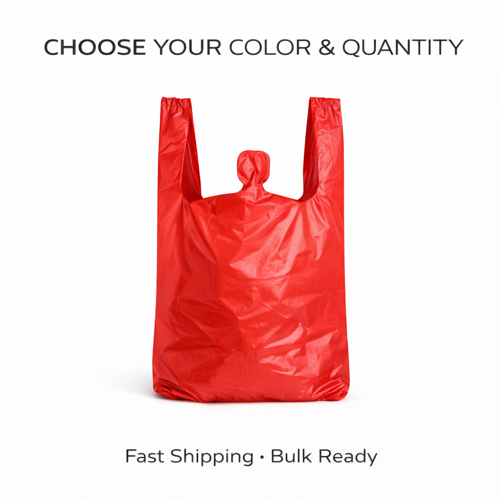 Any Color Bags 1/10 Small 8 x 4 x 15 T-Shirt Plastic Grocery Shopping Bags