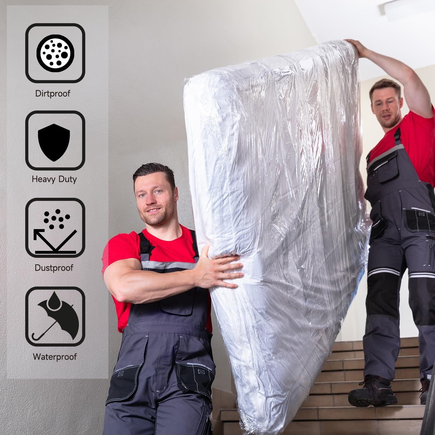 Mattress Bags for Moving and Storage, [2 Pack] 4 Mil Mattress Storage Bag, He…