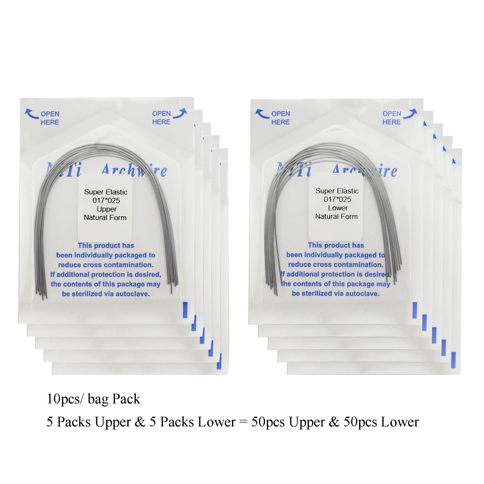 100pc Dental Orthodontic Arch Wires Niti Rectangular Round Natural 1622 012 016